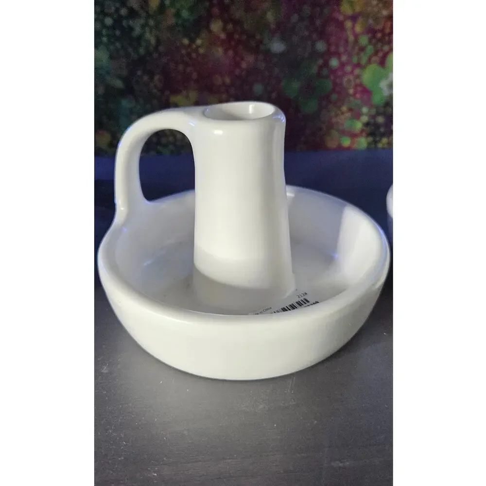 Pair Ikea Candle Holders White